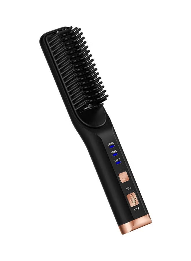 Cnaier Wireless Hair Straightener Comb, No Damage, Rechargeable Portable Multi-functional Home Use Straightening and Curling Iron with Safety Lock, 3D Comb Teeth, PI Heating, 4000mAh Battery, Compact, Black - Image 2